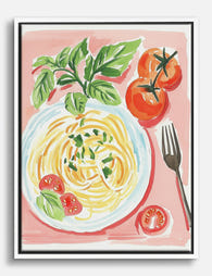 Fresh Tomato Pasta Vibes Canvas Print White