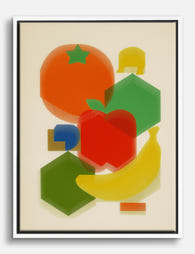 Playful Modern Fruit Shapes Canvas Print White