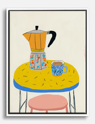 Morning Brew Still Life Canvas Print White