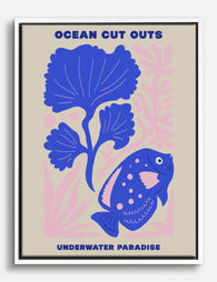 Underwater Cut-Outs Canvas Print - White