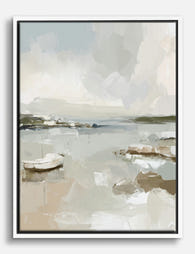 Soft Coastal Morning Canvas Print White
