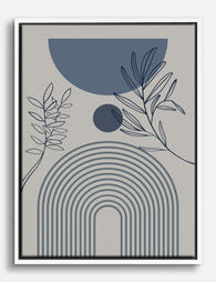 Indigo Botanical Balance Canvas Print - White