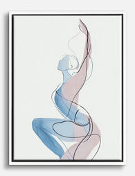 Graceful Minimalist Muse Canvas Print White