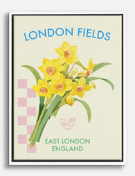 Daffodils in London Fields Canvas Print White