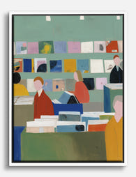Modern Record Store Vibes Canvas Print White