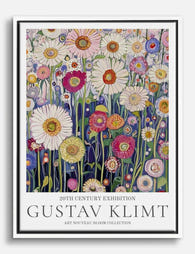 Klimts Floral Symphony Canvas Print White