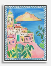 Amalfi Coast Dreamscape Canvas Print White