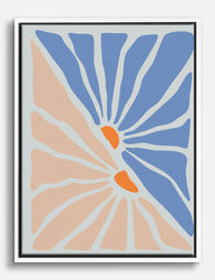 Sunburst Boho Flow Canvas Print - White