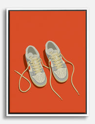 Retro Lace Up Sneakers Canvas Print White