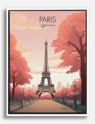 Paris in Pink Glow Canvas Print White