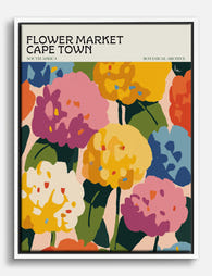 Cape Town Blossom Market Canvas Print - White