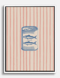 Playful Sardine Tin Canvas Print White