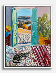 Sunlit Siesta Sanctuary Canvas Print White