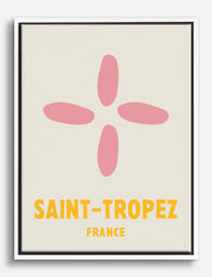 Saint Tropez Graphic Poster Canvas Print White