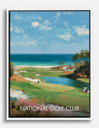 Coastal Golf Getaway Canvas Print - White