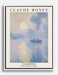 Monet Lavender Horizon Canvas Print White