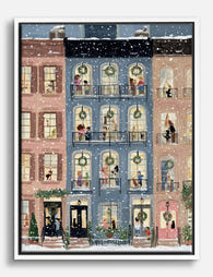 City Holiday Windows Canvas Print White