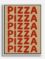 Pizza Pop Typography Canvas Print White