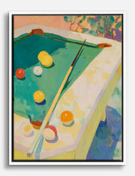 Sunlit Pool Table Play Canvas Print White
