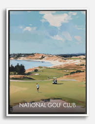 Sunlit Fairways at National Golf Club Canvas Print - White
