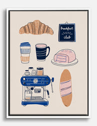 Brunch Café Vibes Canvas Print White