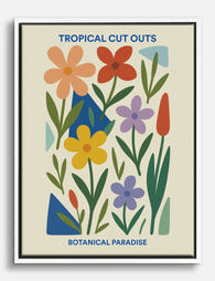 Botanical Cut Out Garden Canvas Print White