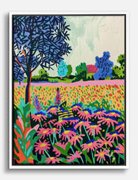 Wildflower Meadow Glow Canvas Print White