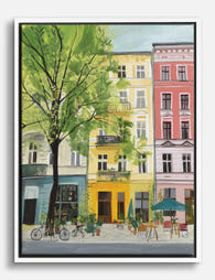 Pastel Berlin Streetfront Canvas Print White