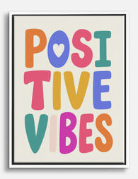 Radiant Positive Vibes Canvas Print White