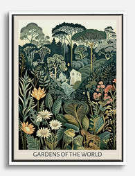 Enchanted Botanical Haven Canvas Print White