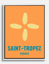 Saint Tropez Sunshine Poster Canvas Print White
