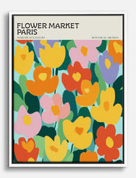Paris Flower Market Bloom Canvas Print - White