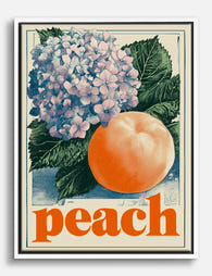 Peach Botanical Pop Canvas Print White