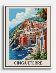 Cinque Terre Charm Canvas Print White