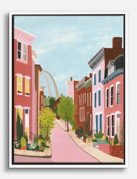 Pastel St. Louis Street Canvas Print White