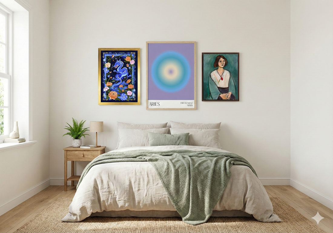 Color Rules: Blue Green Pink Purple Bedroom Wall Art