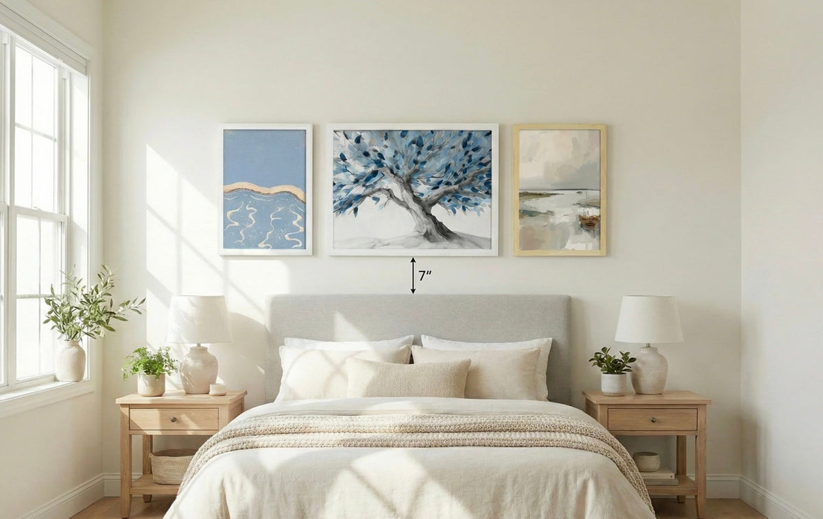 What to Hang Above Bed: Wall Art Size & Spacing Rules