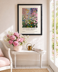 Affiche jardin rose de Gustav Klimt