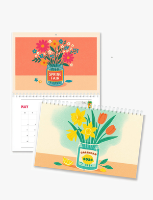 2026 Botanical Plants in Tins Art Wall Calendar