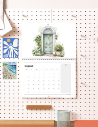 2026 Wall Art Calendar Painted Doors