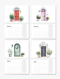 2026 Wall Art Calendar Painted Doors
