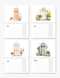 2026 Wall Art Calendar Painted Doors
