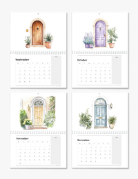2026 Wall Art Calendar Painted Doors