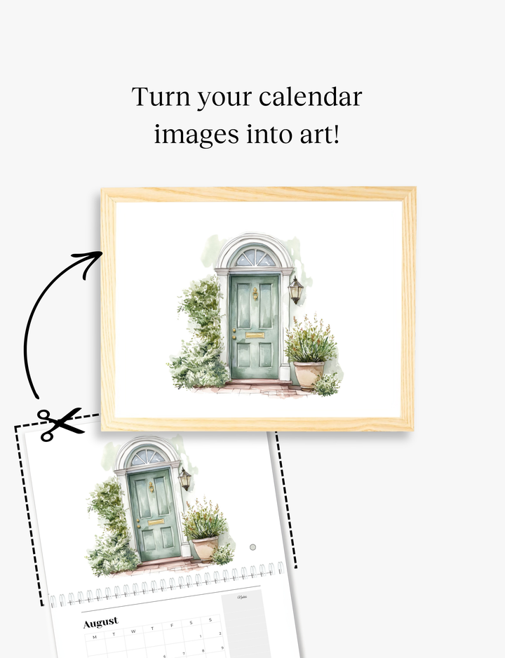 2026 Wall Art Calendar Painted Doors