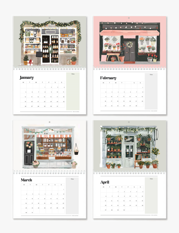 2026 Wall Art Calendar - Cute Shops