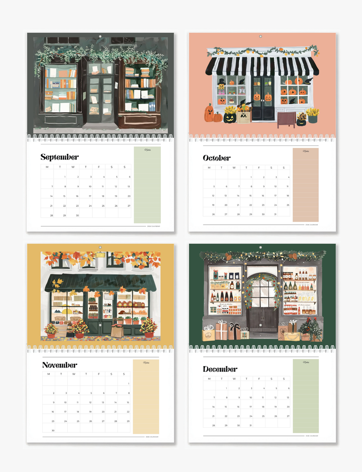 2026 Wall Art Calendar - Cute Shops