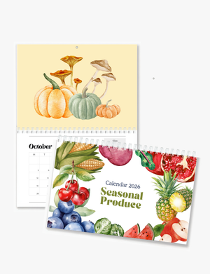 2026 Seasonal Produce - Art Wall Calendar