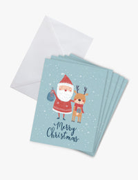 Santa and Reindeer Christmas Card