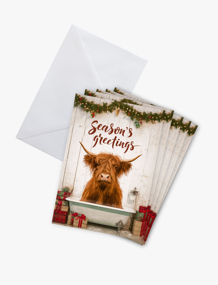 Highland Cow Season’s Greetings Card