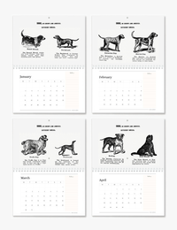 2026 Vintage Dogs Art Wall Calendar